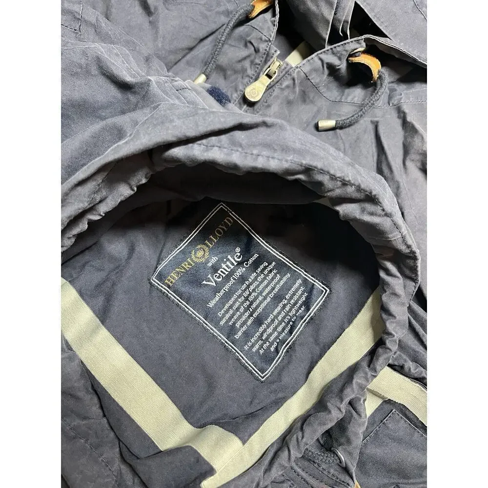 Henri Lloyd Casual Blue Full Zip Hooded Light Weight Jacket Size L
